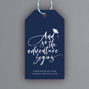 Étiquettes-cadeau Graduation Moderne Script Calligraphie Congrats Gr