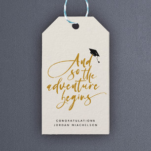 Étiquettes-cadeau Graduation Moderne Script Calligraphie Congrats Gr