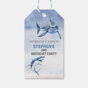 Étiquettes-cadeau Grand requin blanc Anniversaire Favoriser Merci