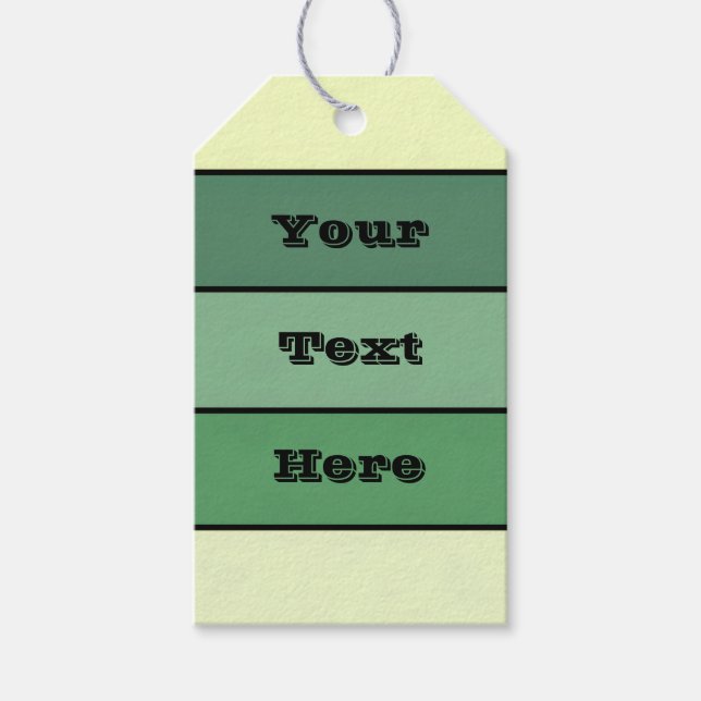 Étiquettes-cadeau Grandes Jaunes Vertes D'Hiver Sur Papier Aquarelle (Devant)