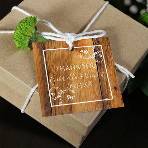 Étiquettes Cadeau Grange Rustique Fleur de Bois