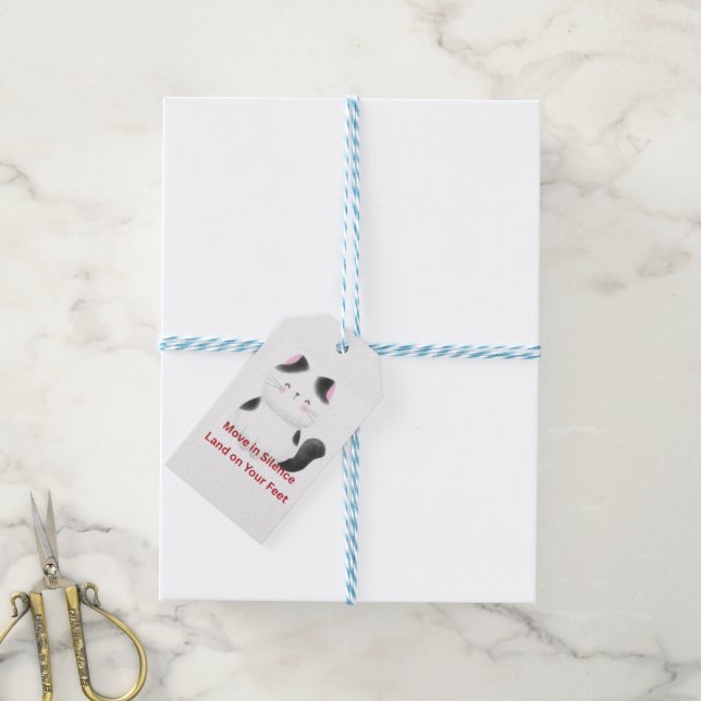 Étiquettes-cadeau Graphique de chat motivant  (Avec de laficelle)