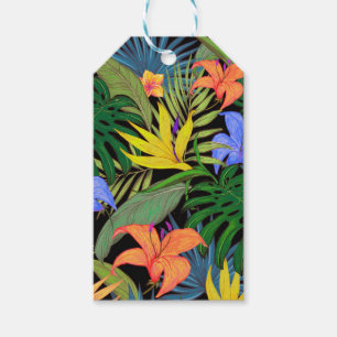 Étiquettes-cadeau Graphique de fleur d'Aloha de Hawaii tropical