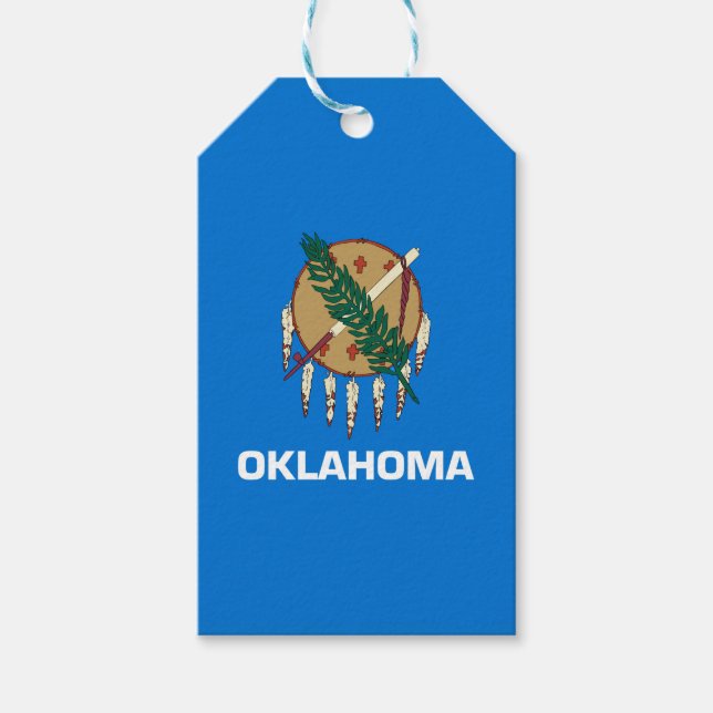 Étiquettes-cadeau Graphique Drapeau de l'état de l'Oklahoma dynamiqu (Devant)