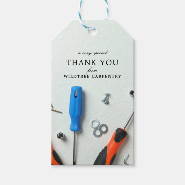 Étiquettes-cadeau Grappe de construction | Un Merci spécial (Devant)