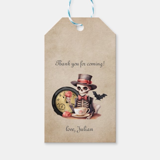 Étiquettes-cadeau Grave erreur gothique squelette Halloween Baby Ann (Devant)