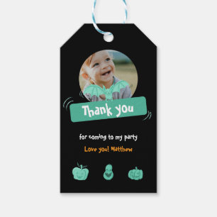 Étiquettes-cadeau Green & Black Halloween anniversaire merci