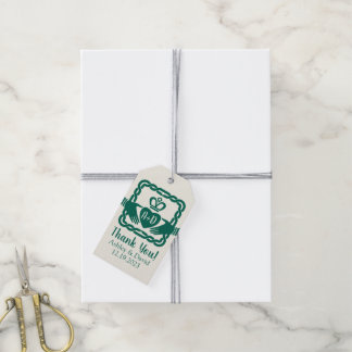 Étiquettes-cadeau Green Celtic Knot Claddagh Merci Mariage irlandais