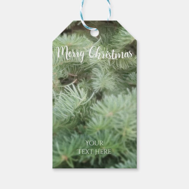Étiquettes-cadeau Green Christmas Tree Pine Holiday Custom Party (Devant)