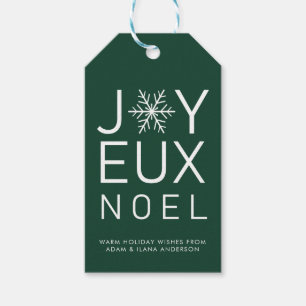 Étiquettes-cadeau Green Joyeux Noel Vacances minimalistes