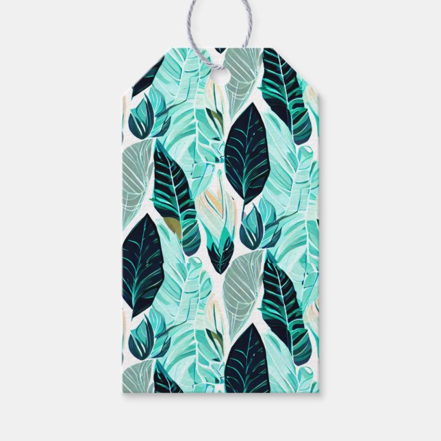 Étiquettes-cadeau green leaf (Devant)
