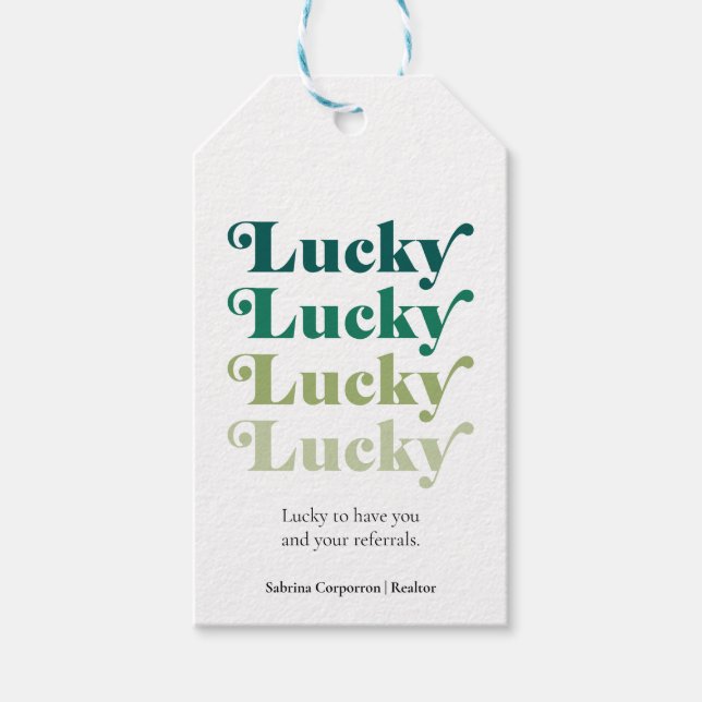 Étiquettes-cadeau Green Lucky St. Patrick's Day Business Marketing (Devant)