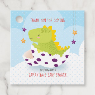 Étiquettes Cadeau Green Roar C'est un petit Baby shower de dinosaure