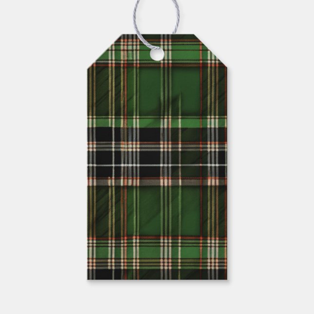 Étiquettes-cadeau Green Scottish Tartan Wedding Favoriser (Devant)
