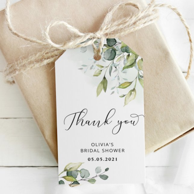 Étiquettes-cadeau Greenery nuptiale douche merci tag (Créateur téléchargé)