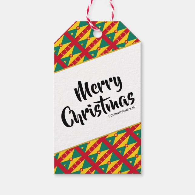 Étiquettes-cadeau GRENADA Custom Joyeux Noël Écritures (Devant)