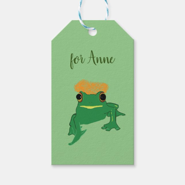 Étiquettes-cadeau Grenouille avec cheveux (Devant)