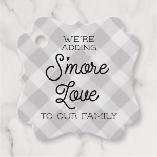 Étiquettes Cadeau Grey Plaid S'more Love Baby shower Favoriser