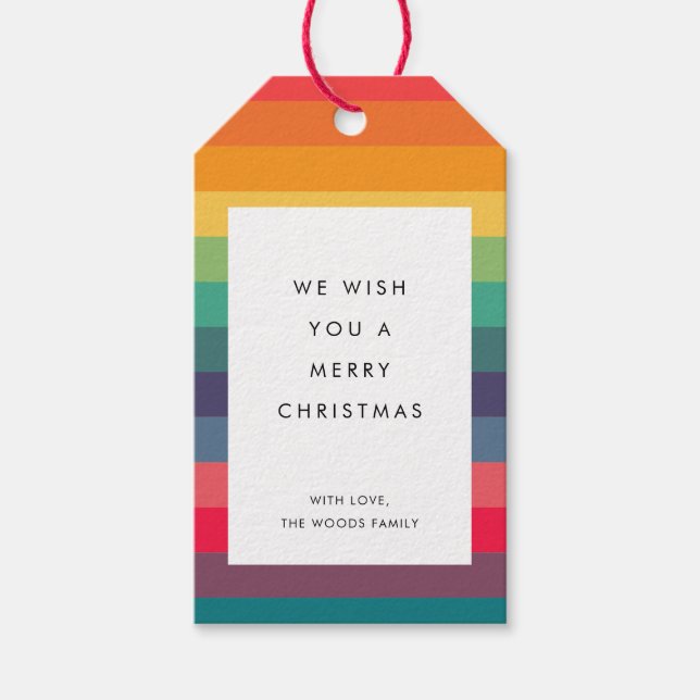 Étiquettes-cadeau Grilles colorées modernes Marier Noël (Devant)