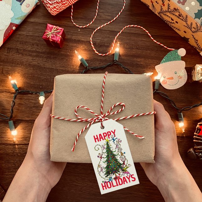 Étiquettes-cadeau Grinch Classique | Sapin de Noël (Tag on gift)