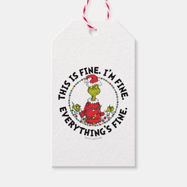 Étiquettes-cadeau Grinch | Everything's Fine (Devant)