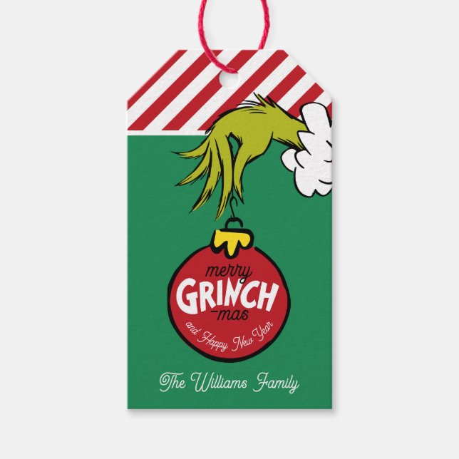 Étiquettes-cadeau Grinch Ornament Christmas (Devant)