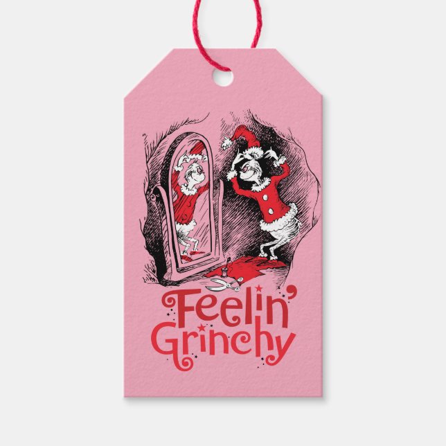 Étiquettes-cadeau Grinch | Se sentir grincheux (Devant)