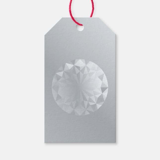 Étiquettes-cadeau Gris d'aluminium Gem (Devant)