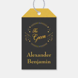 Étiquettes-cadeau Groom Gold Mariage Moderne Personnaliser