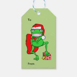 Étiquettes-cadeau Grumpy Funny Christmas grenouille