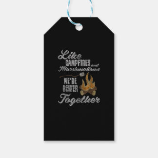 Étiquettes-cadeau Guimauves de feu de camp Mieux ensemble en détress