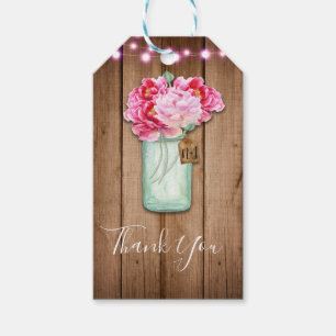 Étiquettes-cadeau Guirlande de lumières roses et fleurs en pots Maso