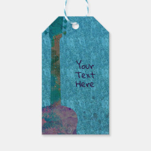 Étiquettes-cadeau Guitare Aquarelle Faveur de fête d'anniversaire mu