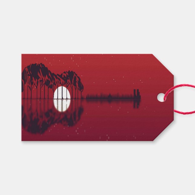 Étiquettes-cadeau Guitare Cove (Devant (Horizontal))