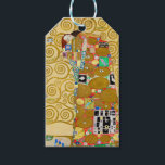 Étiquettes-cadeau Gustav Klimt Exécution Nouveau Couple<br><div class="desc">Gustav Klimt,  Fulfillment 1910-1911 Couple Art Nouveau avec la signature de Klimt design tourbillonnant et belle peinture or.</div>