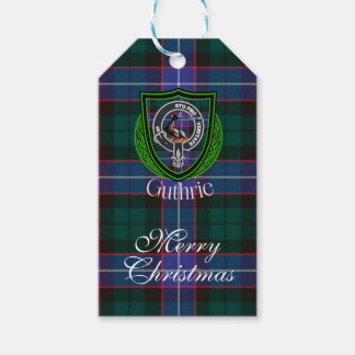 Étiquettes-cadeau Guthrie Scottish Clan Tartan & Crest