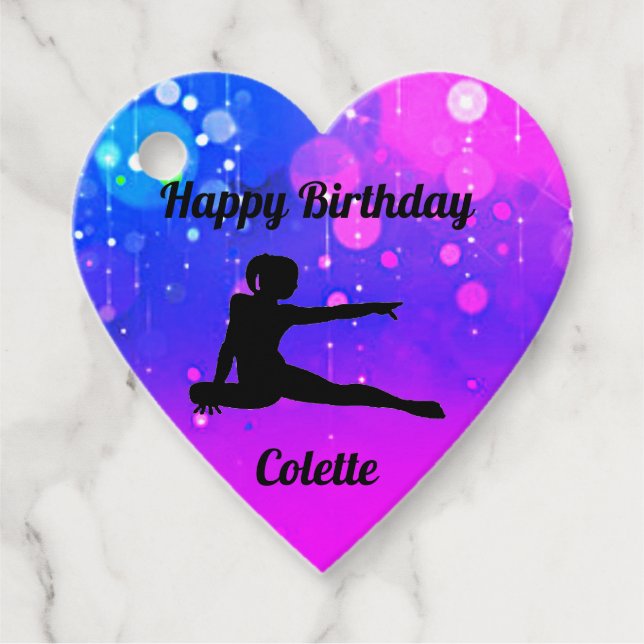 Étiquettes Cadeau Gymnastique Joyeux anniversaire (Devant)