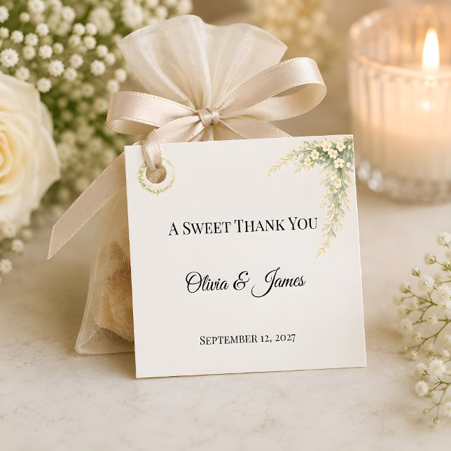 Étiquettes Cadeau Gypsophile doré (Part of the luxury baby's breath wedding theme, favor tag)