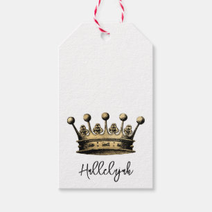 Étiquettes-cadeau Hallelujah King Couronne Foi Paix Amour Joie