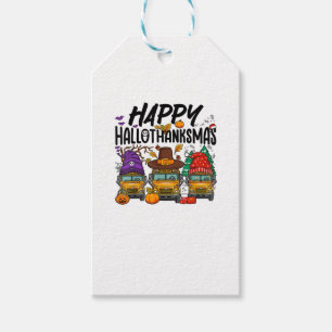 Étiquettes-cadeau HalloMerciMas Halloween Thanksgiving Noël Sc