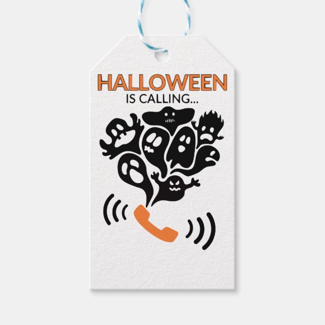 Étiquettes-cadeau Halloween appelle Drôle Halloween Boo Ghost (Devant)