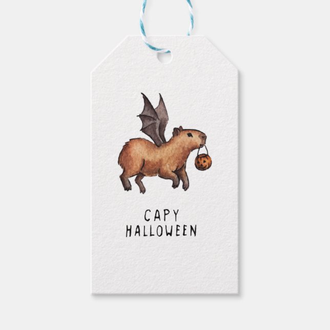 Étiquettes-cadeau Halloween Capybara (Devant)