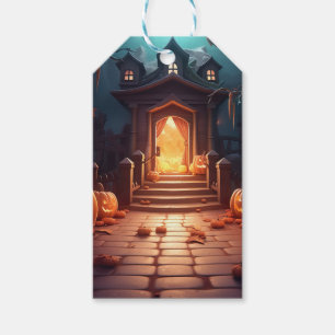 Étiquettes-cadeau Halloween Citrouille brillant