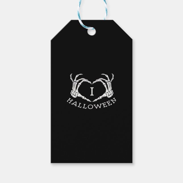 Étiquettes-cadeau Halloween! Classique - Skeleton Hands Heart (Devant)