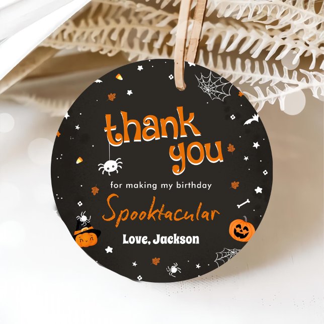 Étiquettes Cadeau Halloween Cute Ghost 1er Anniversaire Spooktaculai (Créateur téléchargé)