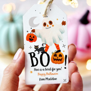 Étiquettes-cadeau Halloween Cute Ghost Favoriser Tags Boo Treat Anni