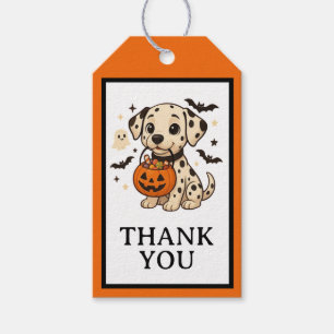 Étiquettes-cadeau Halloween Dalmatie Chien Trick ou Treat Party