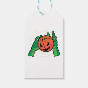 Étiquettes-cadeau Halloween de basket-ball