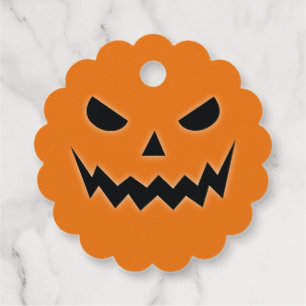 Étiquettes Cadeau Halloween Éffrayant Jack-o'-lantern visage Citroui