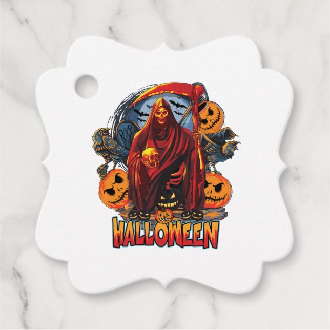 Étiquettes Cadeau Halloween Evil skeleton (Devant)